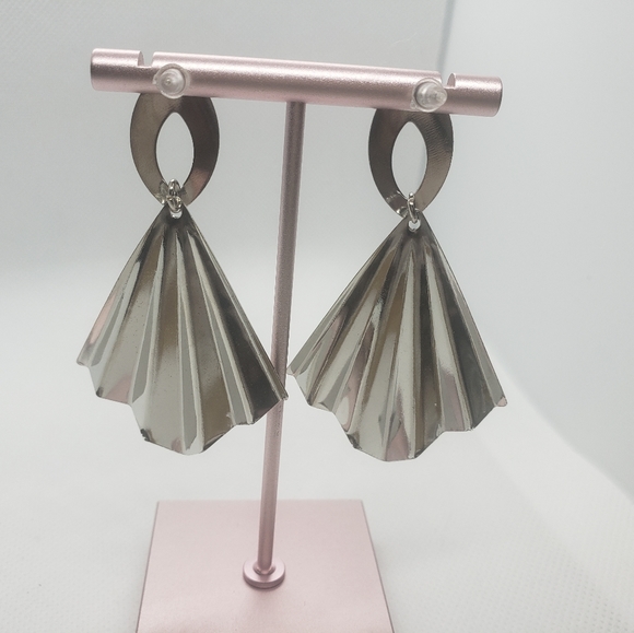 Fashion Earrings Boho Dangle Women - Silver Geometric shape. - Picture 6 of 8